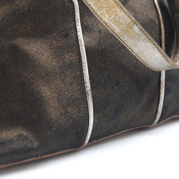 Yves Saint Laurent Large Muse Gold Metallic Pony Hair & Leather Bag - Picture 5 of 9